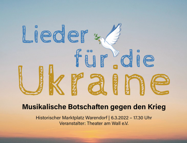 "Lieder für die Ukraine" findet am Sonntag auf dem Marktplatz statt